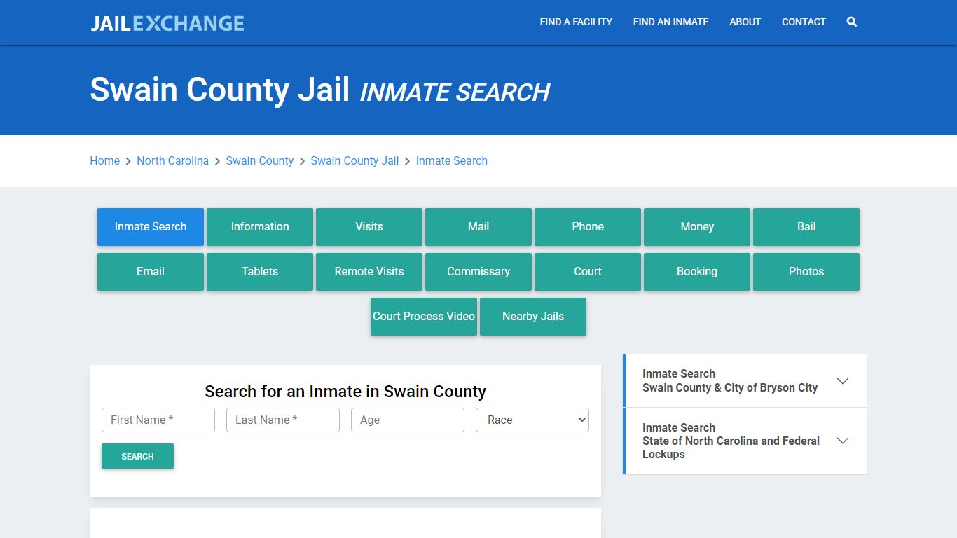 Swain County Jail, NC Inmate Search: Roster & Mugshots