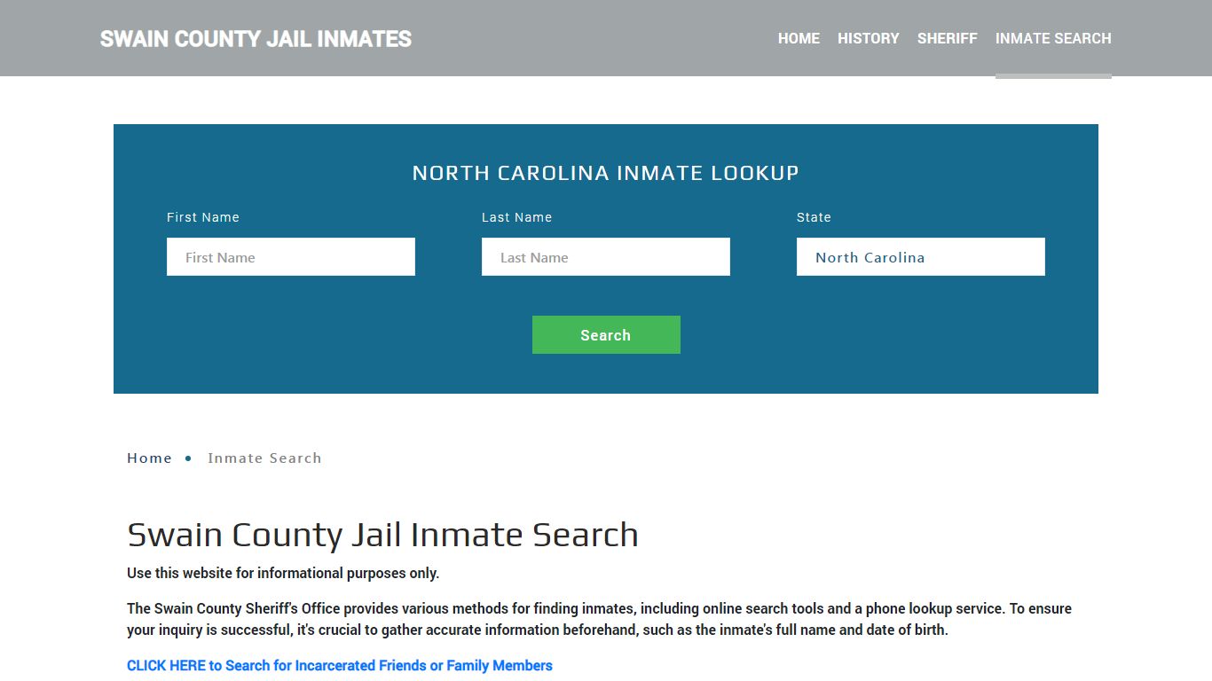 Swain County, NC Detainee Lookup